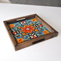 Aberto Design REF053 Bandeja 35x35x4cm Madera Maciza Impresión UV MDF Decoración Hogar